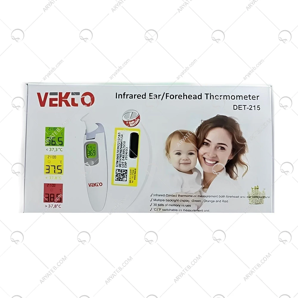 تب سنج دیجیتالی گوش پیشانی وکتو DET-215